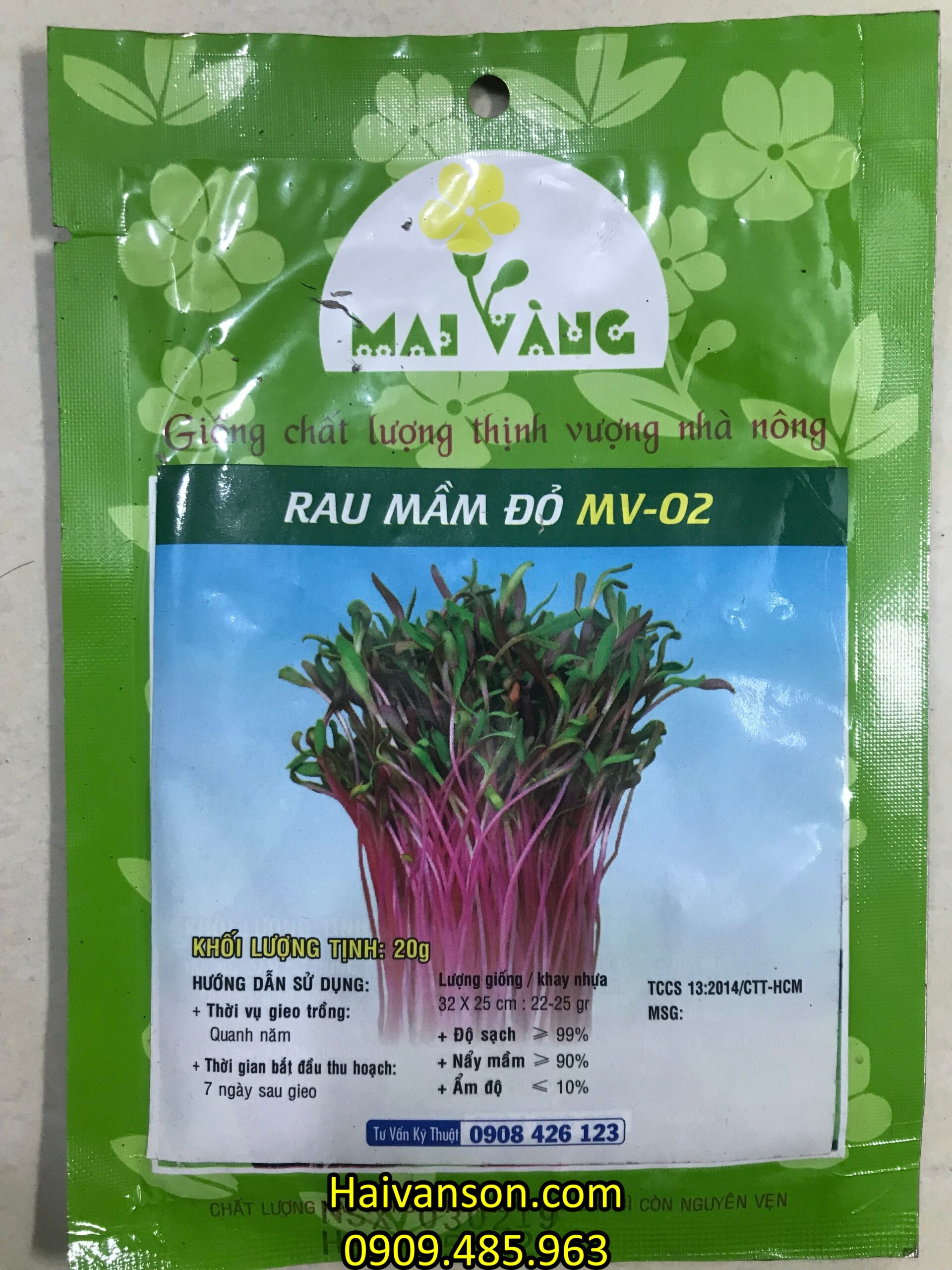 Hạt giống Rau mầm đỏ 20g - Cửa hàng Hải Vân Sơn